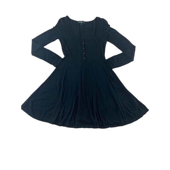 Lulu's Women's 1/2 Button Front Long Sleeve Fit And FLare Dress - Small - Picture 1 of 12